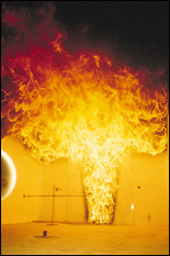 Fire created during a research experiment.