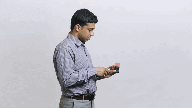 Avik Dutt shines a laser at a chip