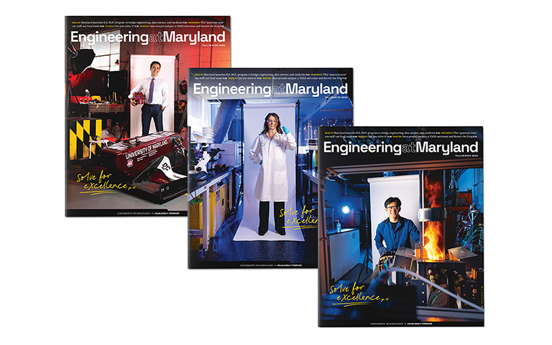 Three copies of the Fall/Winter Engineering at Maryland magazine