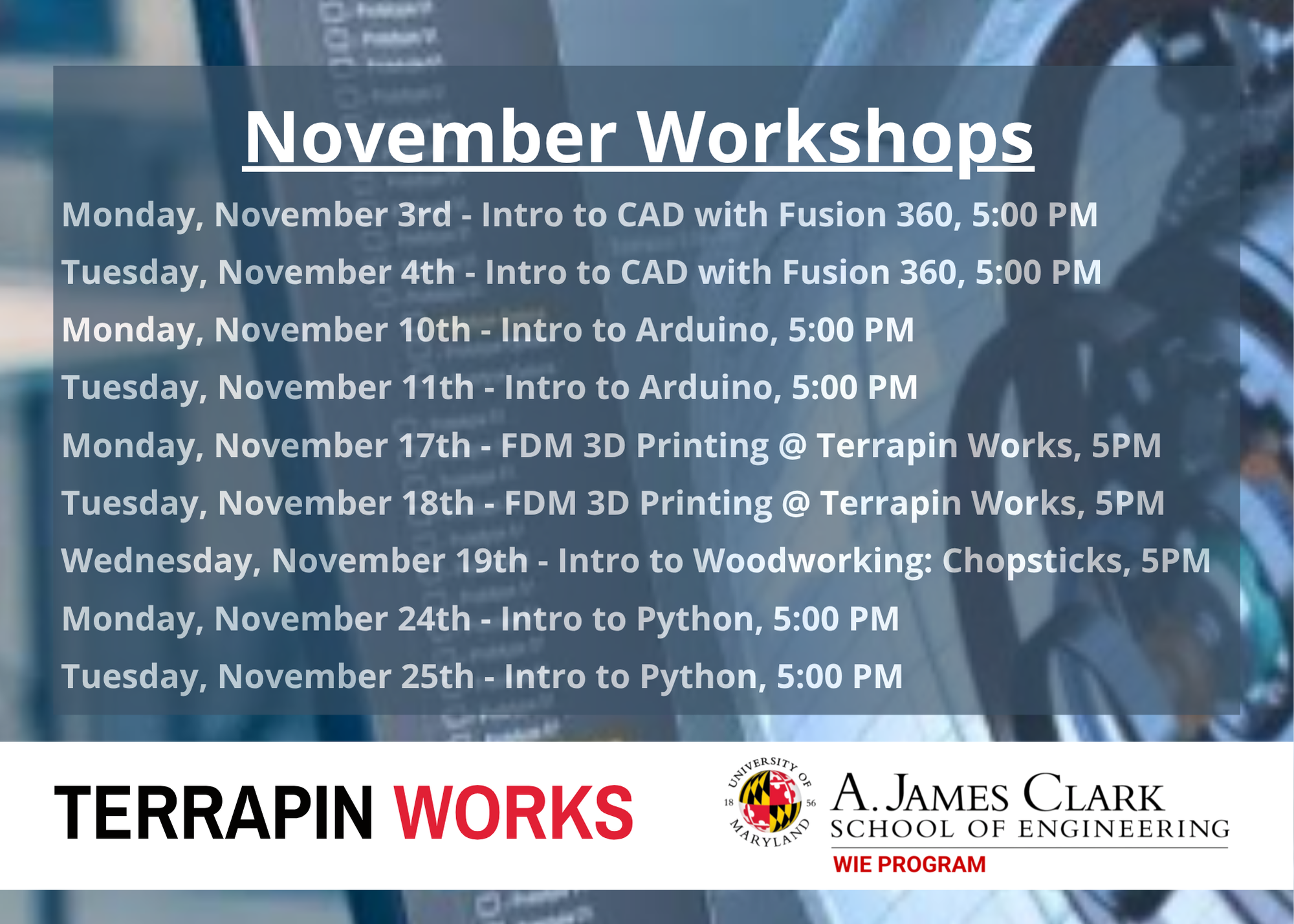 November TW Workshops