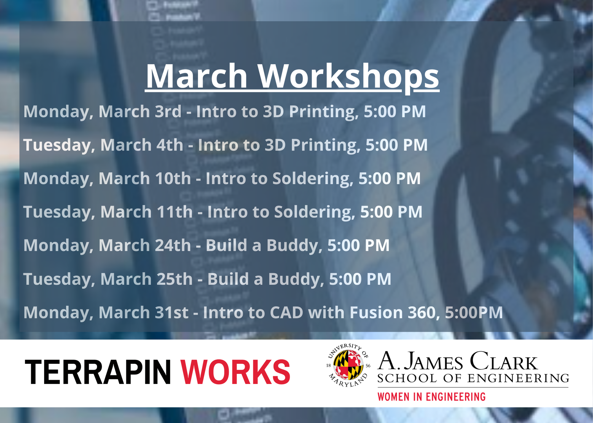 TW March Workshops