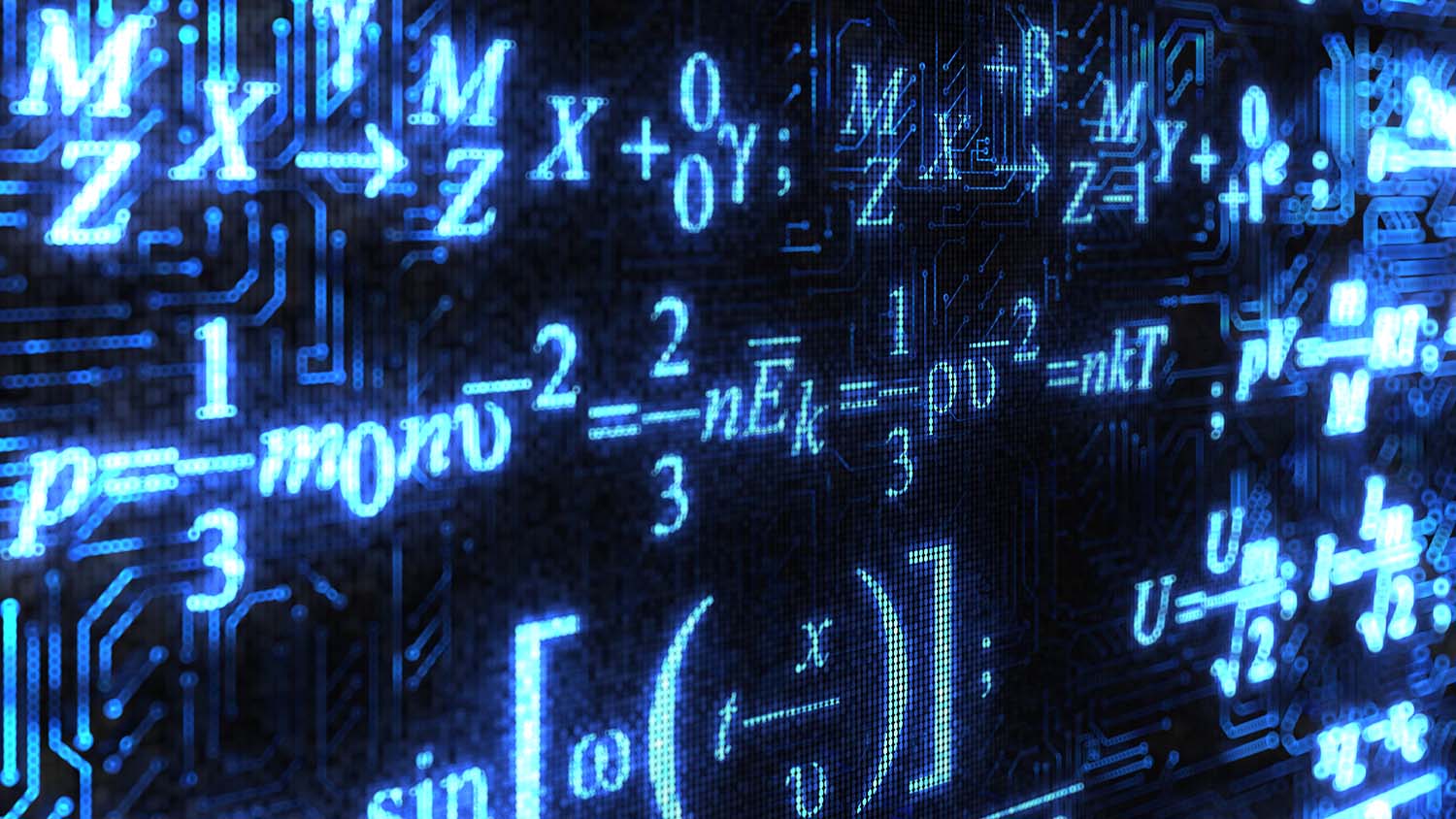 Complex mathematical equations on a computer screen