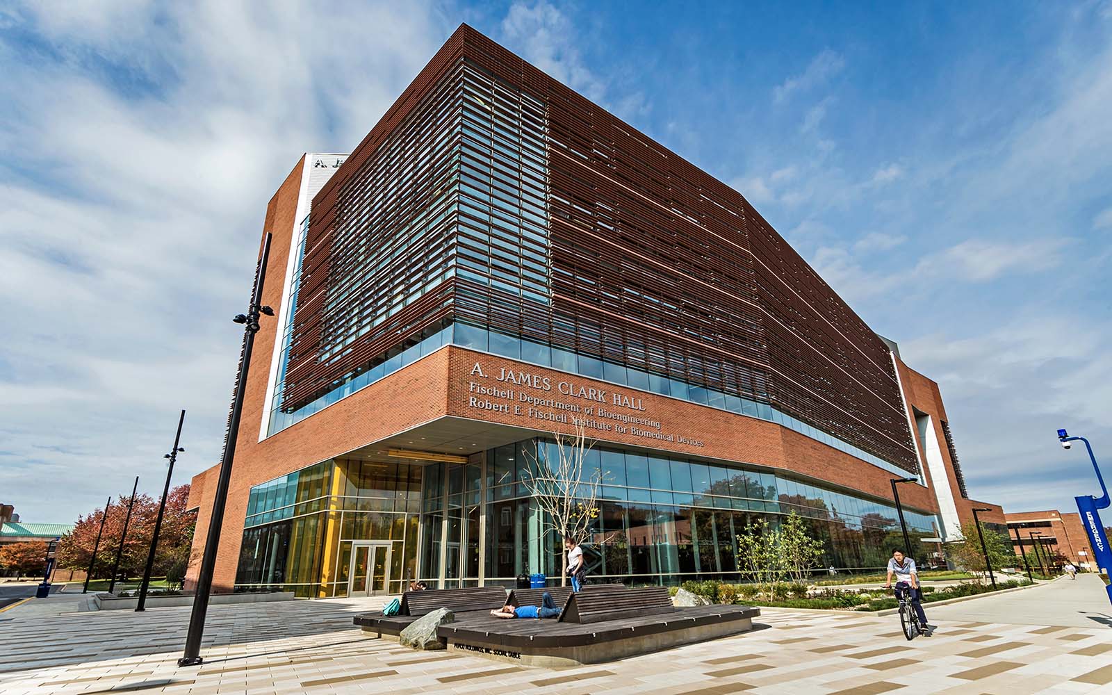 Exterior of the A. James Clark Hall at University of Maryland