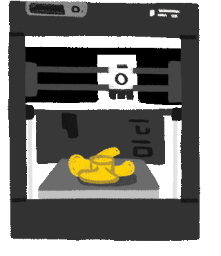 Illustration of a 3D printer