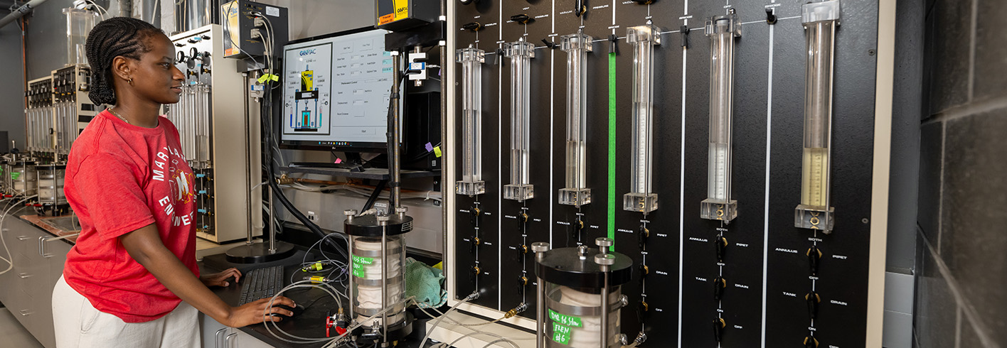 Undergraduate student in a lab