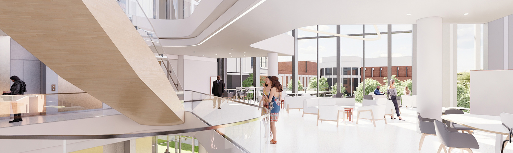 Rendering of Zupnik Hall's atrium