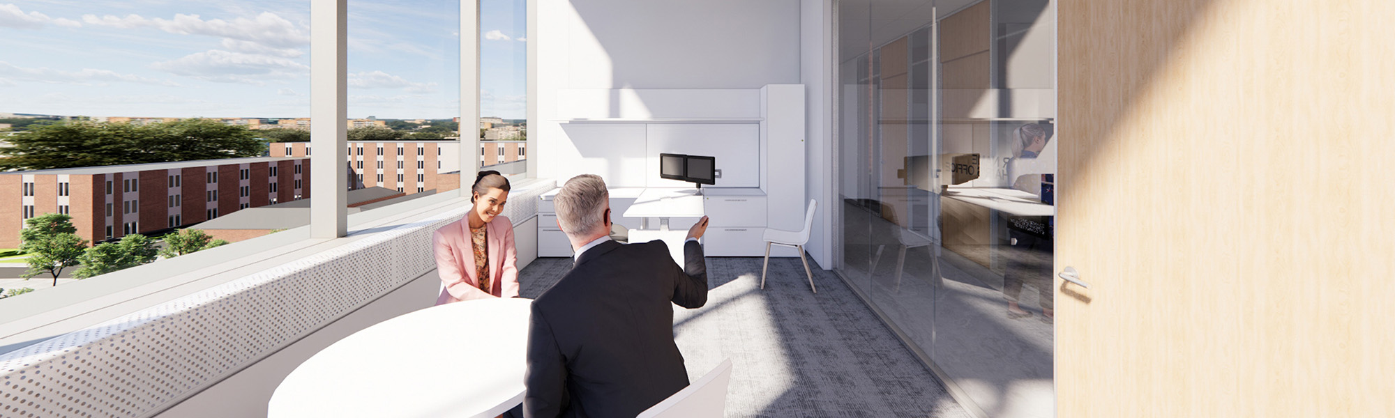 Rendering of Zupnik Hall's rooftop terrace